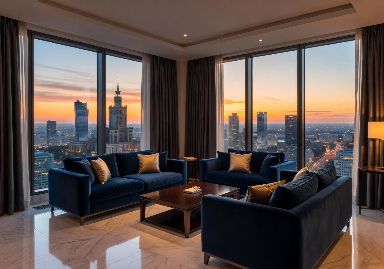 Hilton Warsaw City Resort luxury skyline suite
