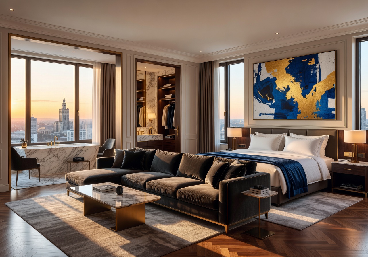 Hilton Warsaw luxury suite interior